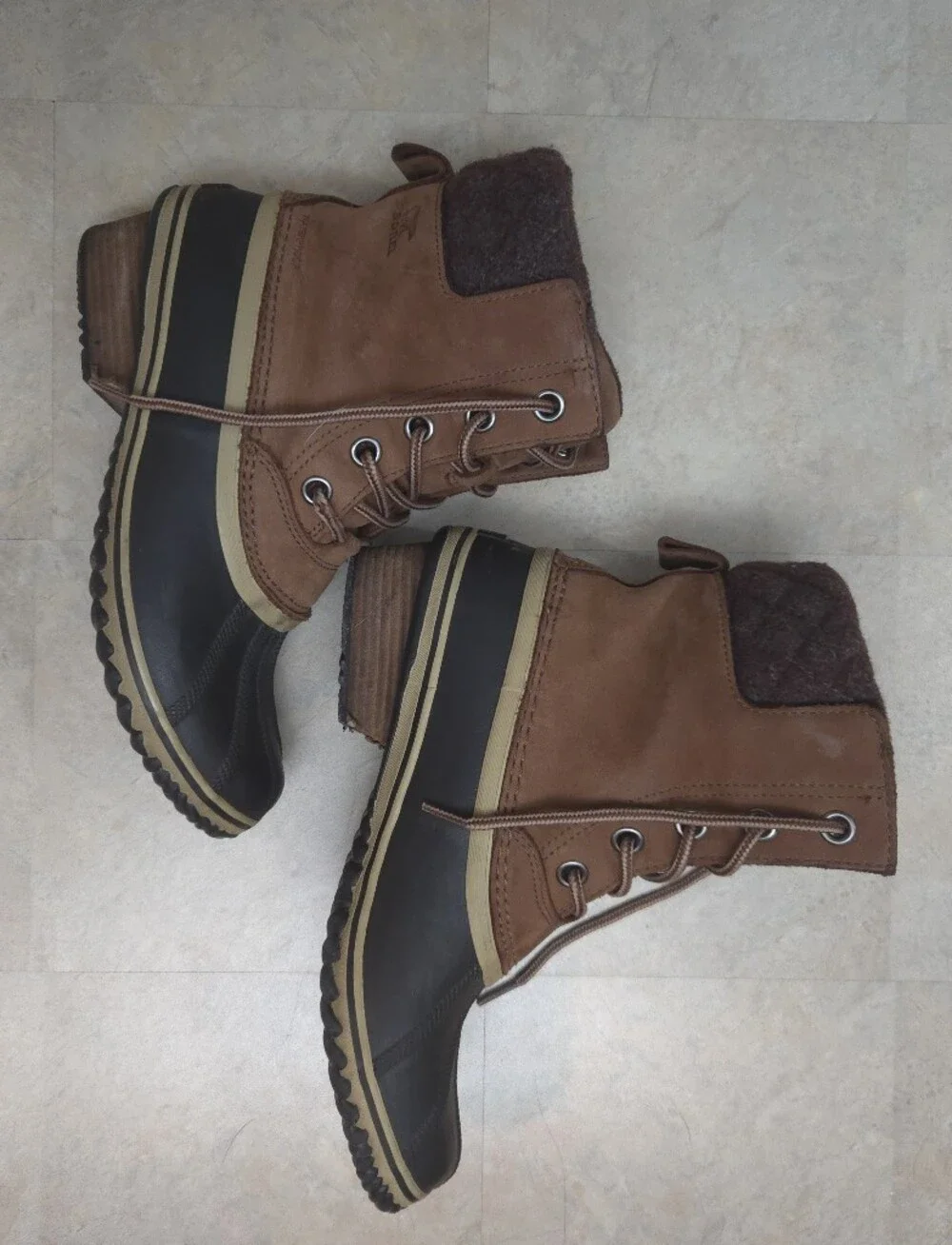 Sorel Women's Slimpack Lace II NL2348 Mid Calf Winter Snow Boots Brown